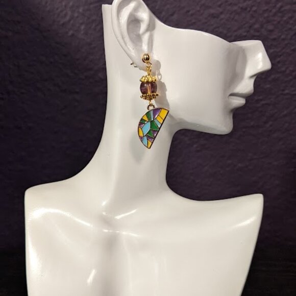 Abstract Art Earrings - Picture 2 of 9